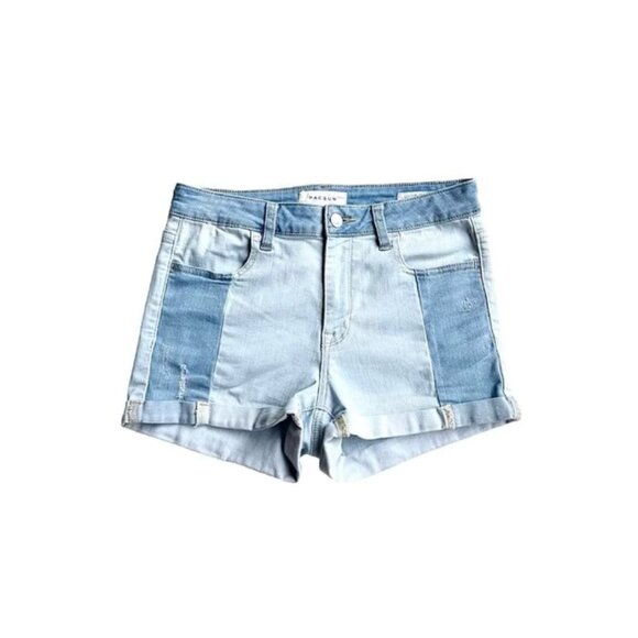 PacSun Colorblock Denim Shorts - Picture 1 of 5